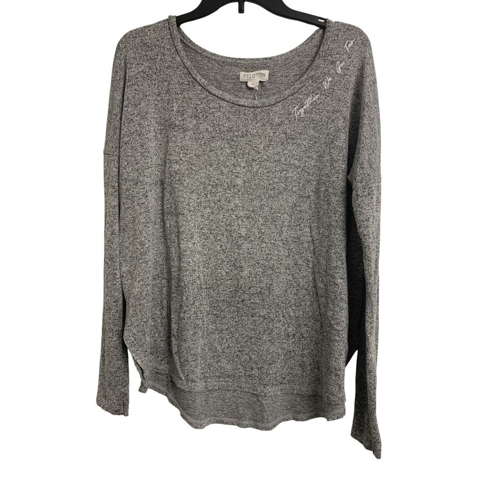 Peloton Mβ Knit Lightweight Wrap Henley Sweater Minimalist Gray